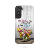 Psalm 46:10 Be Still and Know Hummingbirds Vase of Flowers Phone Case Samsung Galaxy S22 Plus / Tough