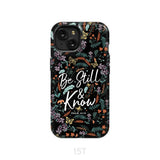 Psalm 46:10 Be still and know Wildflowers butterflies Christian phone case iPhone 15 / Tough