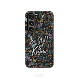 Psalm 46:10 Be still and know Wildflowers butterflies Christian phone case Samsung Galaxy S23 (Not for FE) / Tough