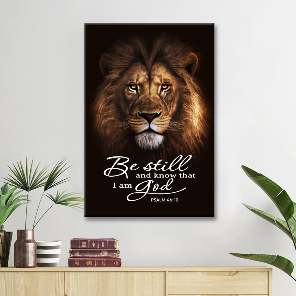 Psalm 46:10 wall art: Jesus lion Be still and know that I am God canvas print