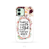 Psalm 51:10 Create in me a clean heart phone case Bible verse phone cases iPhone 12 / Tough Case
