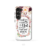 Psalm 51:10 Create in me a clean heart phone case Bible verse phone cases Samsung Galaxy S23 (Not for S23 FE) / Tough