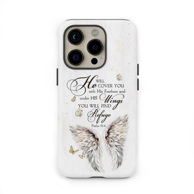 Psalm 91:4 He Will Cover You With His Feathers Phone Case