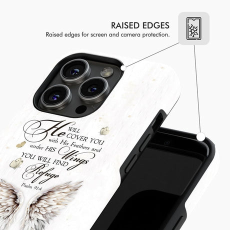 Psalm 91:4 He Will Cover You With His Feathers Phone Case
