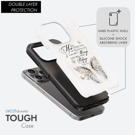Psalm 91:4 He Will Cover You With His Feathers Phone Case