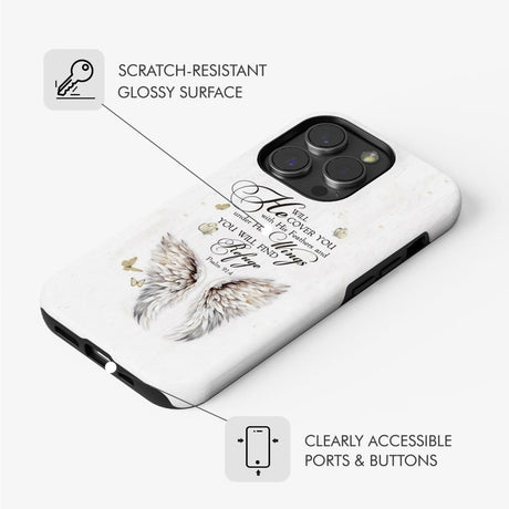Psalm 91:4 He Will Cover You With His Feathers Phone Case