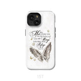 Psalm 91:4 He Will Cover You With His Feathers Phone Case iPhone 15 / Tough