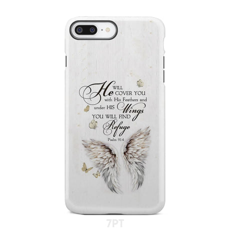 Psalm 91:4 He Will Cover You With His Feathers Phone Case iPhone 7 Plus / Tough