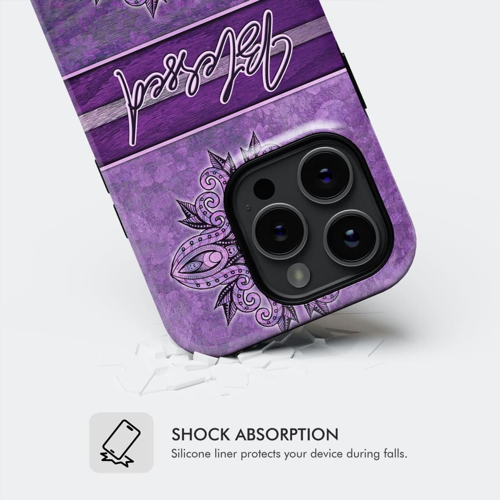 (Purple) Blessed phone case - Christian