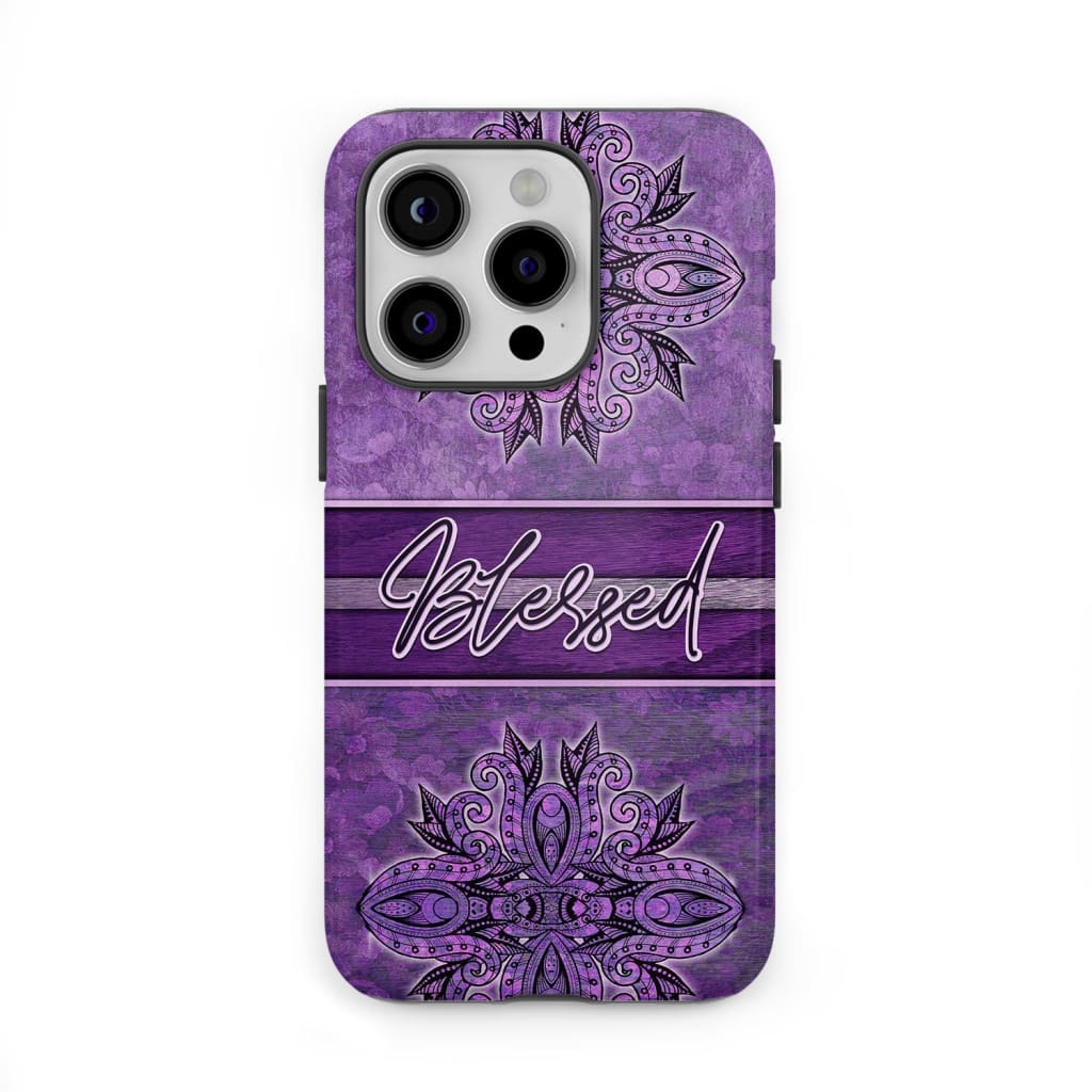 (Purple) Blessed phone case - Christian