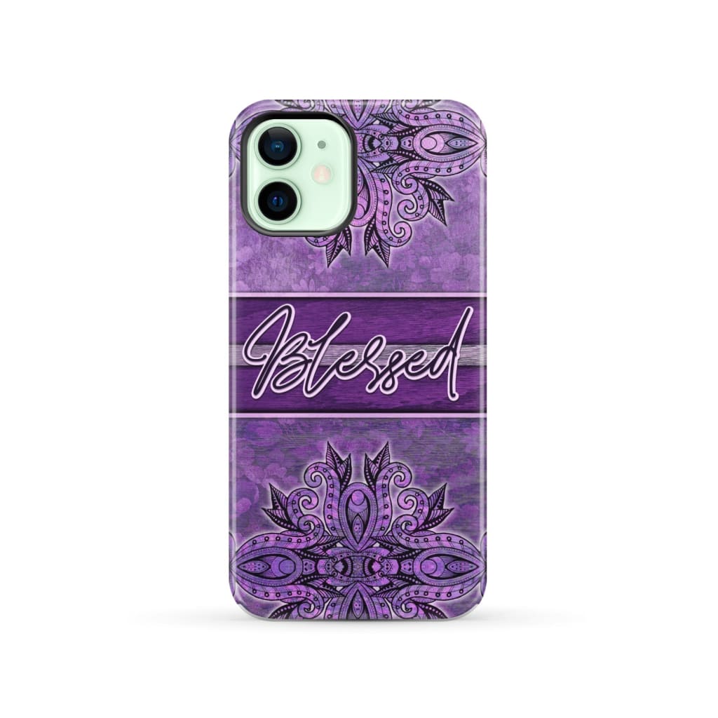 (Purple) Blessed phone case - Christian iPhone 12 / Tough