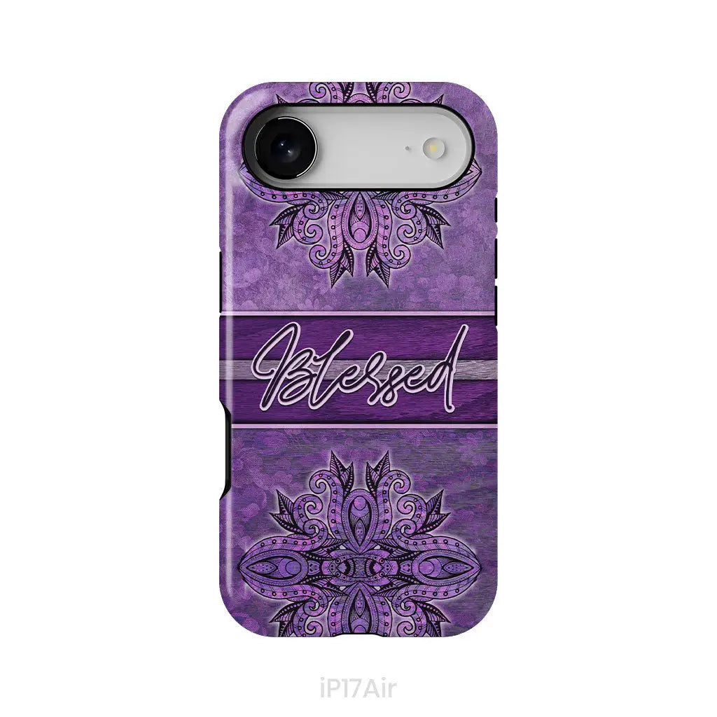 (Purple) Blessed phone case - Christian phone case iPhone 17 Air / Tough Case
