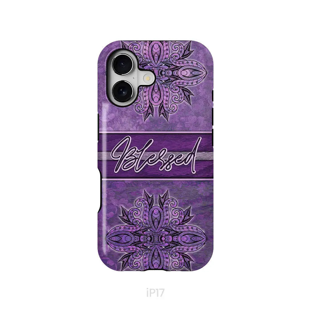 (Purple) Blessed phone case - Christian phone case iPhone 17 / Tough Case