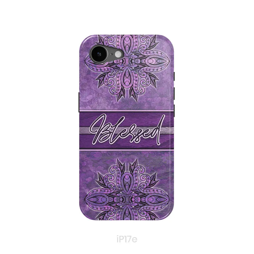 (Purple) Blessed phone case - Christian phone case iPhone 17e / Tough Case