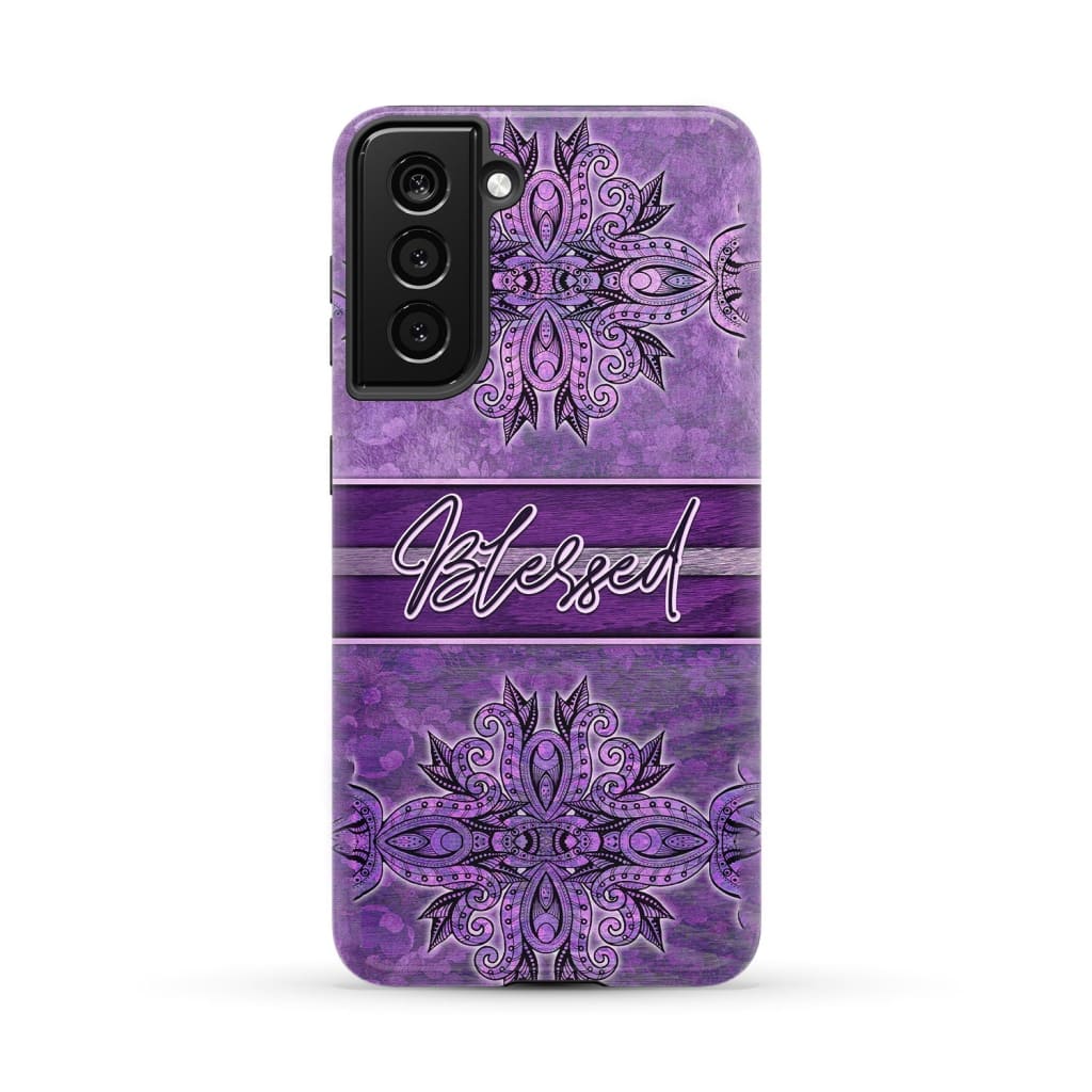 (Purple) Blessed phone case - Christian Samsung Galaxy S21 (Not for FE) / Tough
