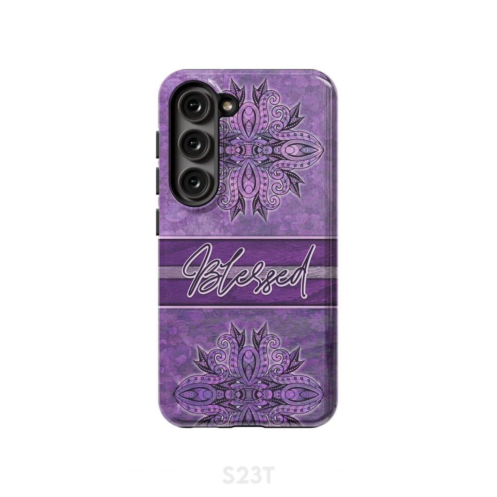 (Purple) Blessed phone case - Christian Samsung Galaxy S23 (Not for FE) / Tough