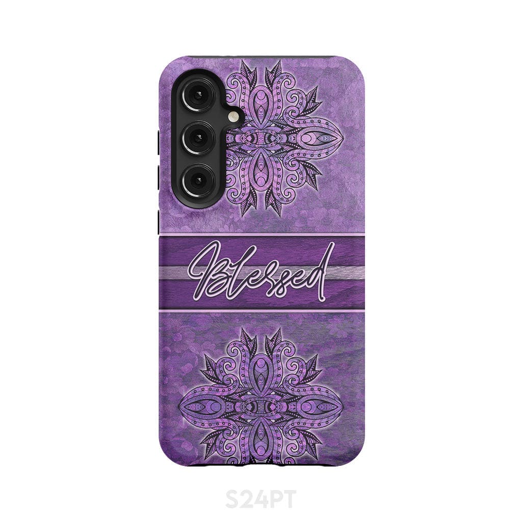 (Purple) Blessed phone case - Christian Samsung Galaxy S24 Plus / Tough