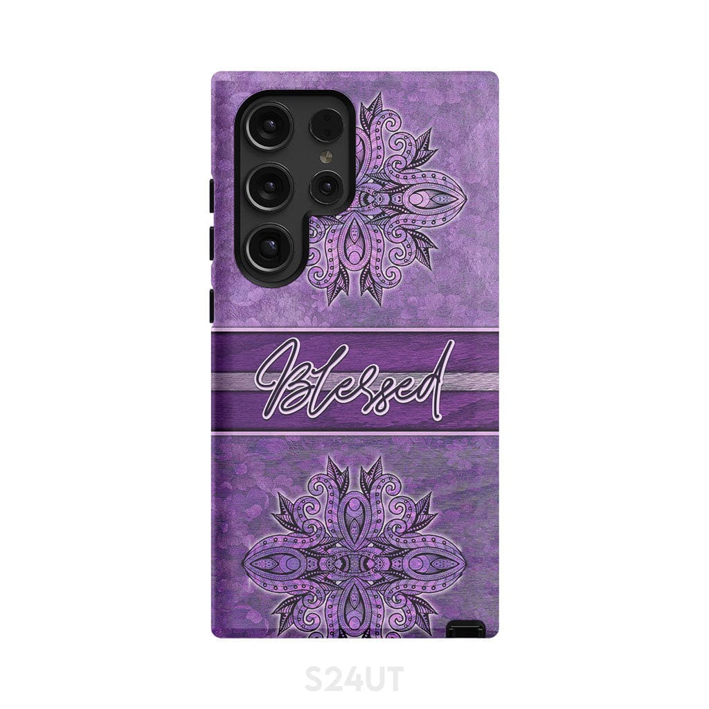 (Purple) Blessed phone case - Christian Samsung Galaxy S24 Ultra / Tough