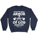 Put on the whole armor of God sweatshirt Navy / S