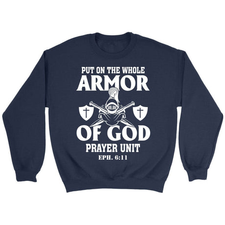 Put on the whole armor of God sweatshirt Navy / S