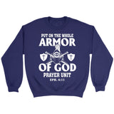 Put on the whole armor of God sweatshirt Purple / S