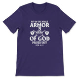 Put on the whole armor of God Women’s t-shirt Team Purple / S
