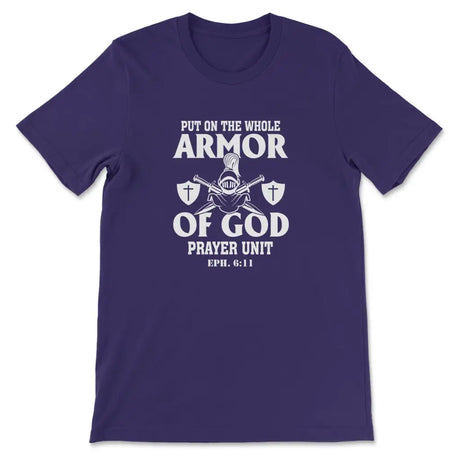 Put on the whole armor of God Women’s t-shirt Team Purple / S