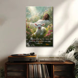 Beautiful canvas of Jesus holding the lamb, symbolizing restoration and grace.