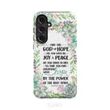 Romans 15:13 May the God of hope fill you with all joy and peace phone case Samsung Galaxy S24 Plus / Tough
