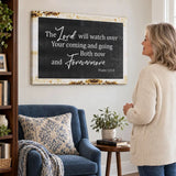 Rustic Christian Wall Art: The Lord Will Watch Over Your Coming Going Canvas Print