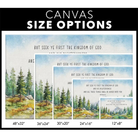 Seek First The Kingdom Of God Matthew 6:33 KJV Canvas Size Options