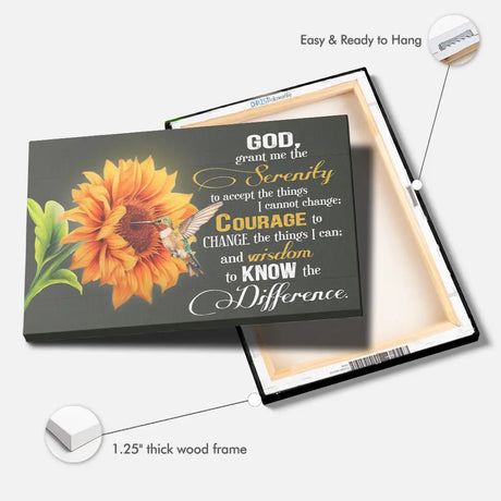 Inspirational Christian wall décor with Serenity Prayer, faith and scripture art for peace and strength.