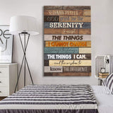 Religious wall art featuring the Serenity Prayer, perfect faith-based decor for peaceful and inspirational homes.
