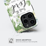 She confidently trusts the lord to take care of her Psalm 112:7 phone case