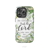 She confidently trusts the lord to take care of her Psalm 112:7 phone case iPhone 16 Pro / Tough Case