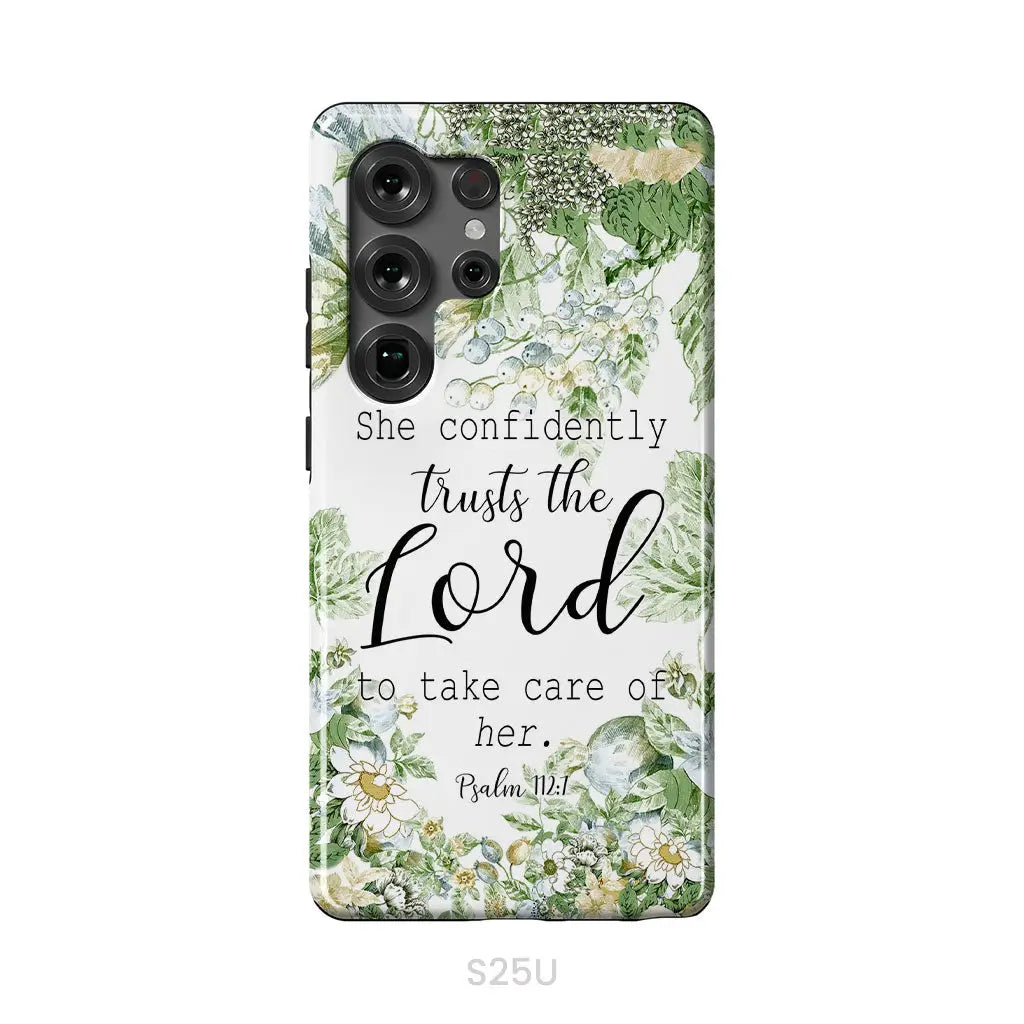 She Confidently Trusts The Lord To Take Care Of Her Psalm 112:7 Phone Case Samsung Galaxy S25 Ultra / Tough Case