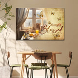 Faith-based wall decor with "Simply Blessed," a beautiful butterfly-themed design to inspire gratitude and faith.