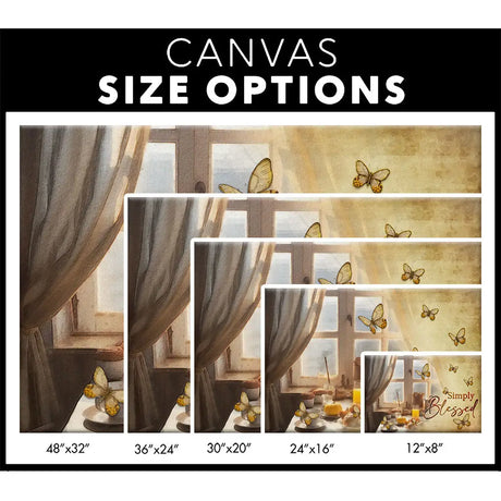 Simply Blessed Butterfly Window Wall Art Canvas Size Options