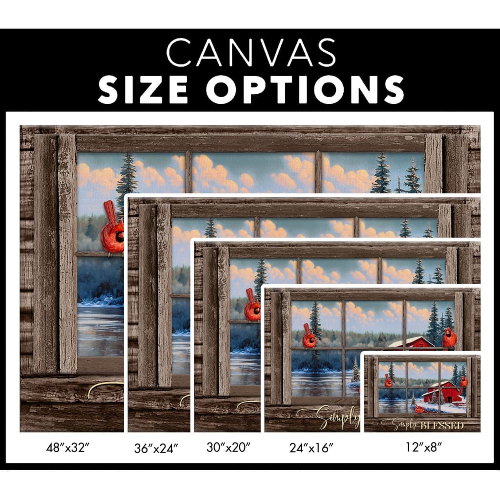 Simply Blessed Christmas Wall Art Canvas Size Options