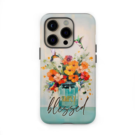 Simply Blessed Hummingbird Vase of Flowers Christian Phone Case