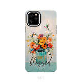 Simply Blessed Hummingbird Vase of Flowers Christian Phone Case iPhone 11 Pro / Tough
