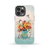 Simply Blessed Hummingbird Vase of Flowers Christian Phone Case iPhone 13 Pro Max / Tough