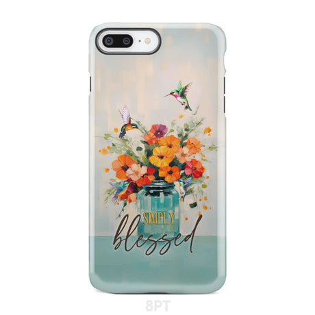 Simply Blessed Hummingbird Vase of Flowers Christian Phone Case iPhone 8 Plus / Tough