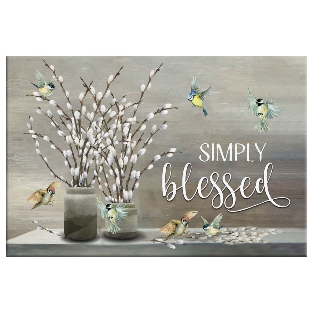 Simply Blessed Wall Decor, Christian Canvas Wall Art, Christian Home