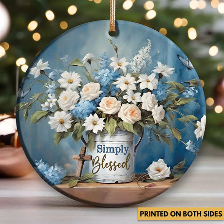 Elegant ornament with flowers and butterflies representing renewal, peace, and divine love.