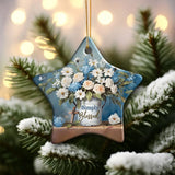 Faith-inspired ornament decorated with butterflies—symbol of transformation and new life. Ornament Star / 1-pack