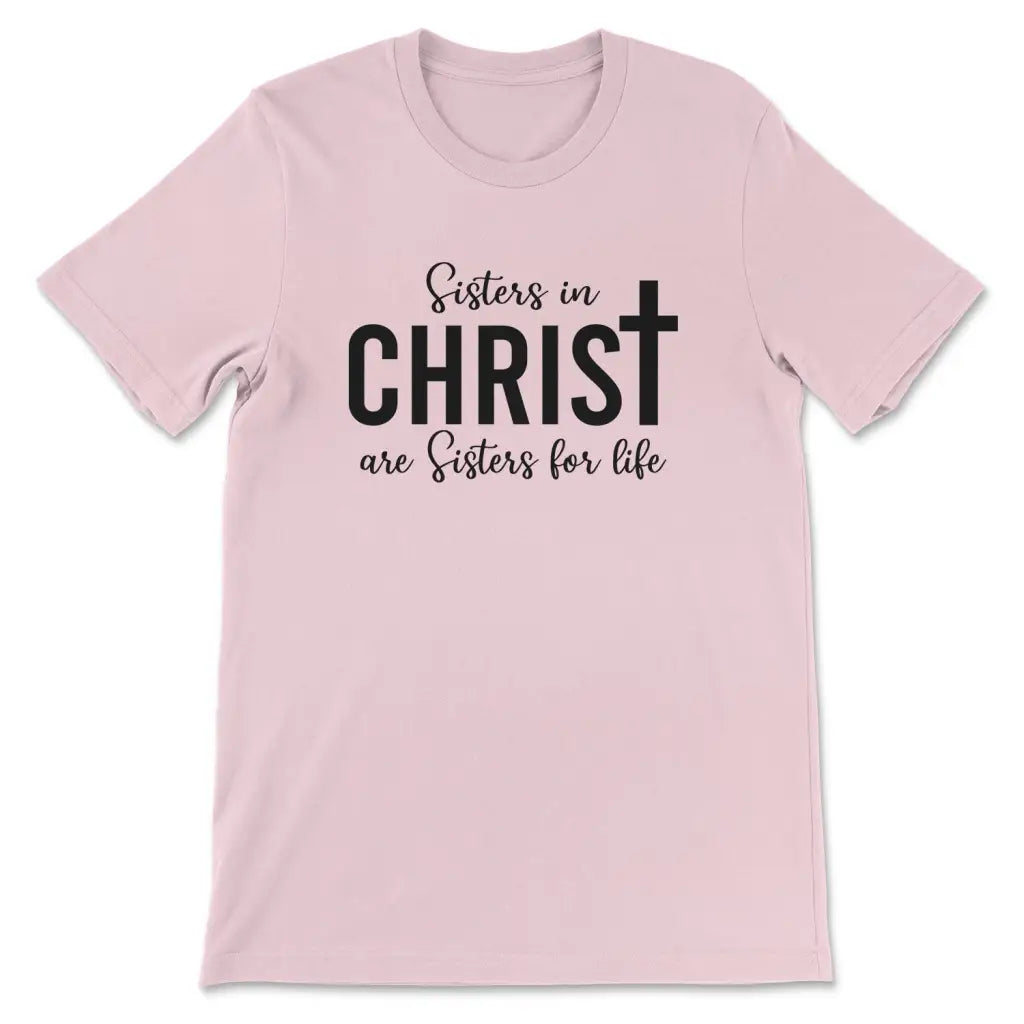 Sisters in Christ are sisters for life t-shirt Pink / S