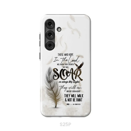 Soar on Wings Like Eagles Isaiah 40:31 Christian Phone Case Samsung Galaxy S25 Plus / Tough Case