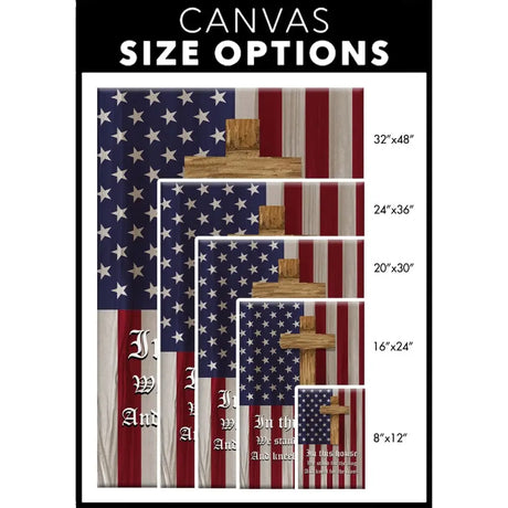 Christian Patriotic In this house we stand for the flag and kneel for the cross canvas size options