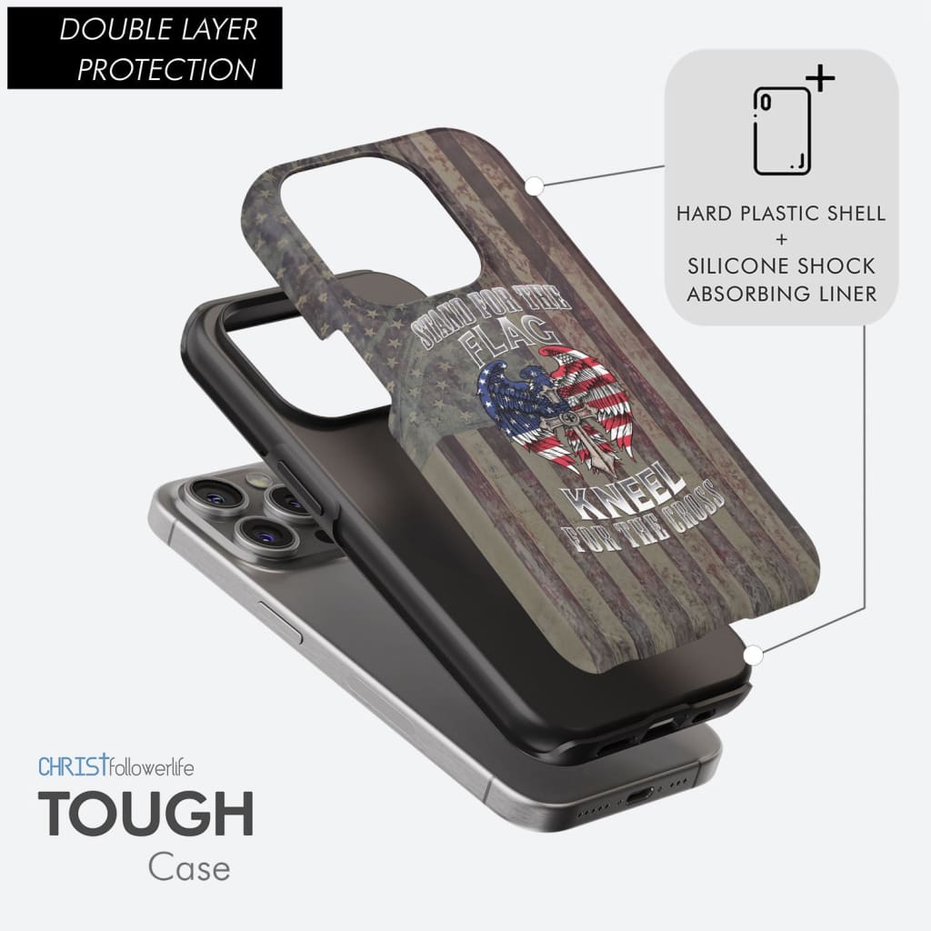 Stand for the Flag and Kneel Cross American Phone Case